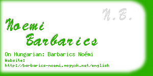 noemi barbarics business card