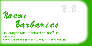 noemi barbarics business card